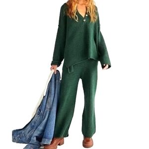 Free People Green Sweater Set
